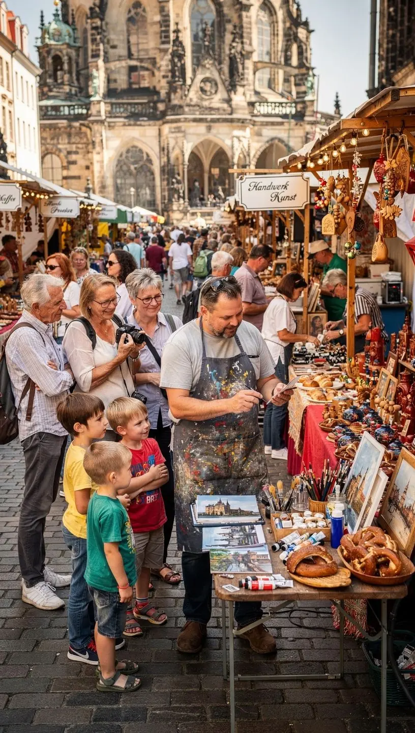 Eine Gruppe von Touristen besichtigt ein historisches Museum in Berlin.